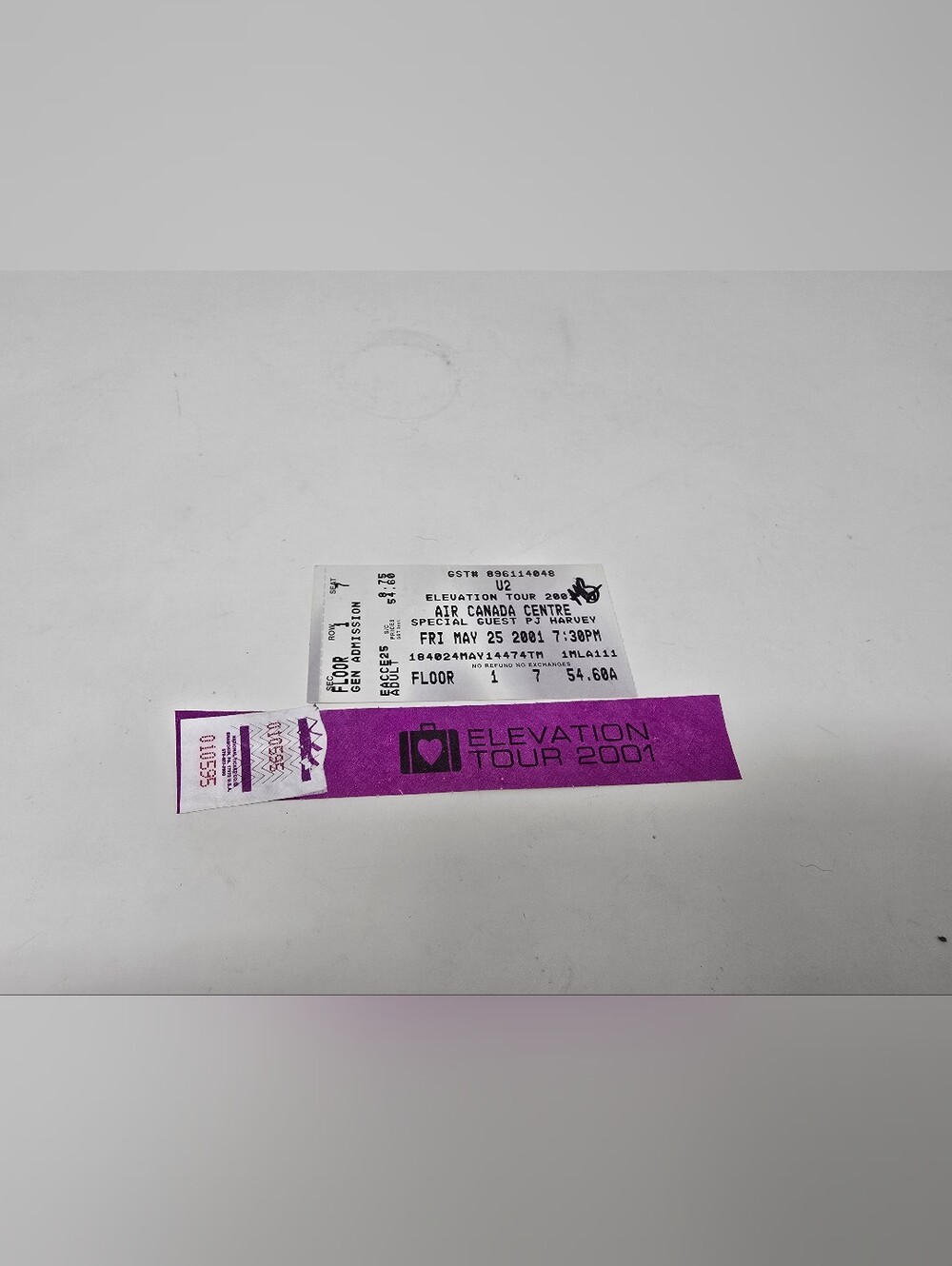 U2 Concert Stub Vintage Y2K Toronto Ticket Elevation Tour 2001 ACC FLOOR ROW 1!!